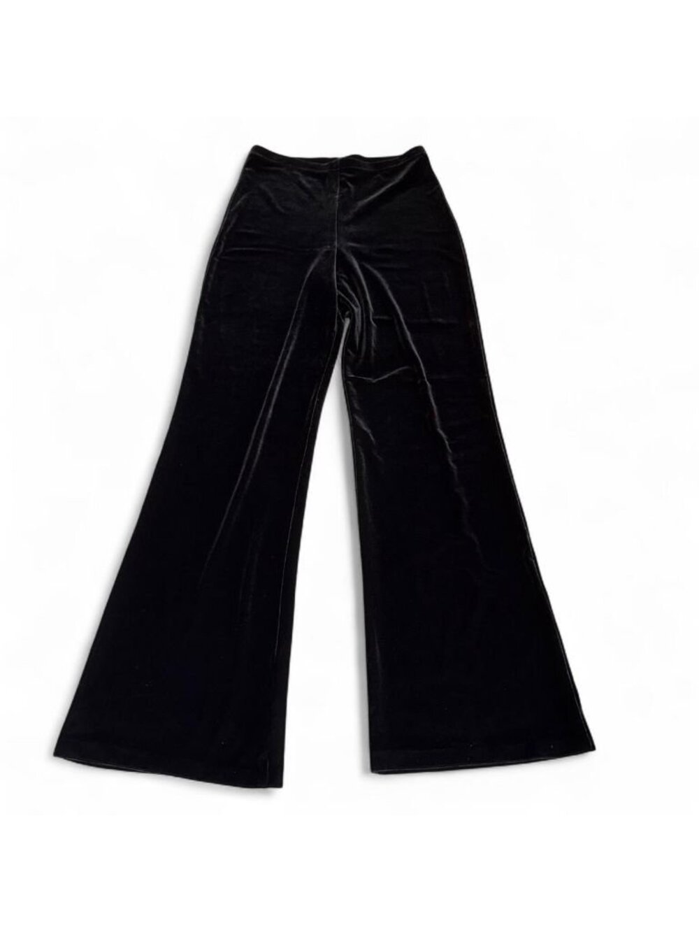 Vintage 90's Flared Black Velvet Pants Women's 8 Whimsigoth Goth Witchy Fall